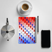 Load image into Gallery viewer, Skulls and Stripes Spiral Notebook (Ambidextrous)