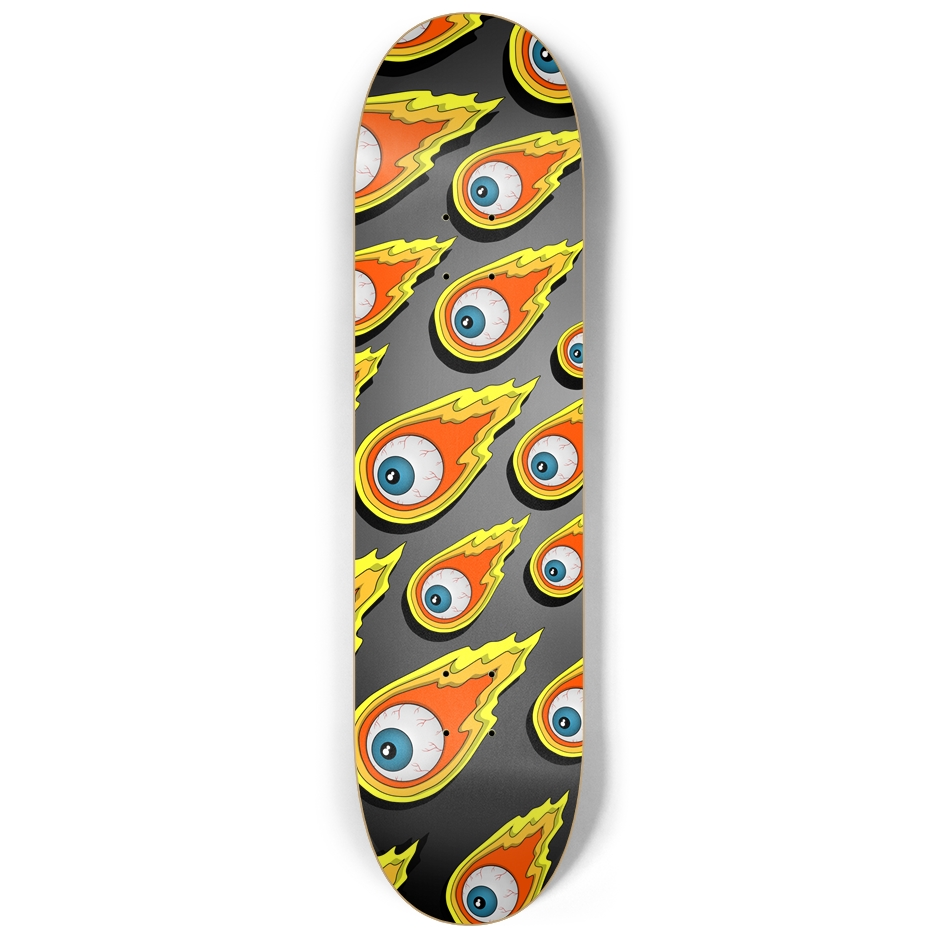Flaming Eyeball Popsicle Skateboard
