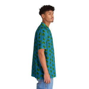 Fish Patterned Hawaiian Style Shirt