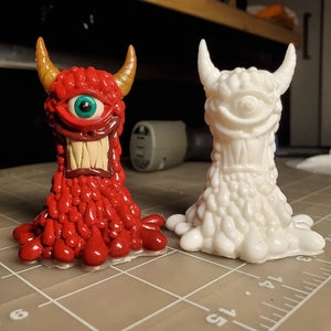 Blank Resin Toy with White Primer- Space Cootie: Meltor, DIY Toy Compared to Original Sculpture