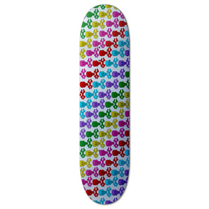 Rainbow Skull Grid Skateboard