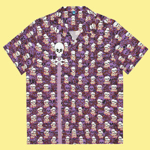 Skull Glitch Short Sleeve Leisure Shirt